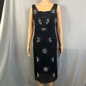 Vintage Vivienne Tam Dress Size 2 Womens Flower‎ Beaded Black Mesh 90s Formal